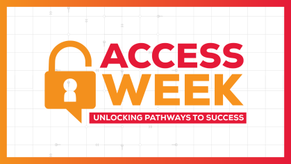 Access Week - Unlocking Pathways to Success next to an unlocked lock